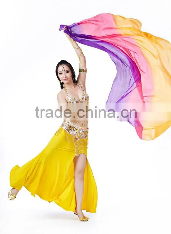 SWEGAL Newest Wholesale belly dance 100% silk fan veils