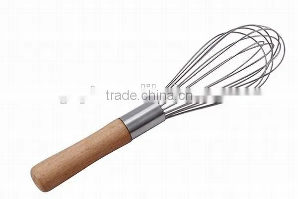wooden handle egg beater/ egg whisk