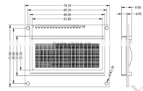 lcd display 16x4, programmable lcd display with 4 lines characters, lcd 1604 16X4 Display blue yellow