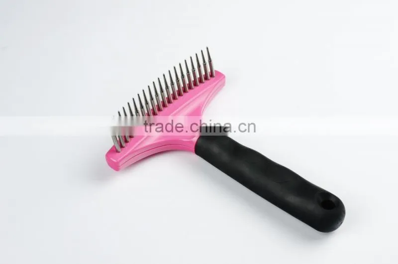 16 teeth combing pet steel brush for dog petlover
