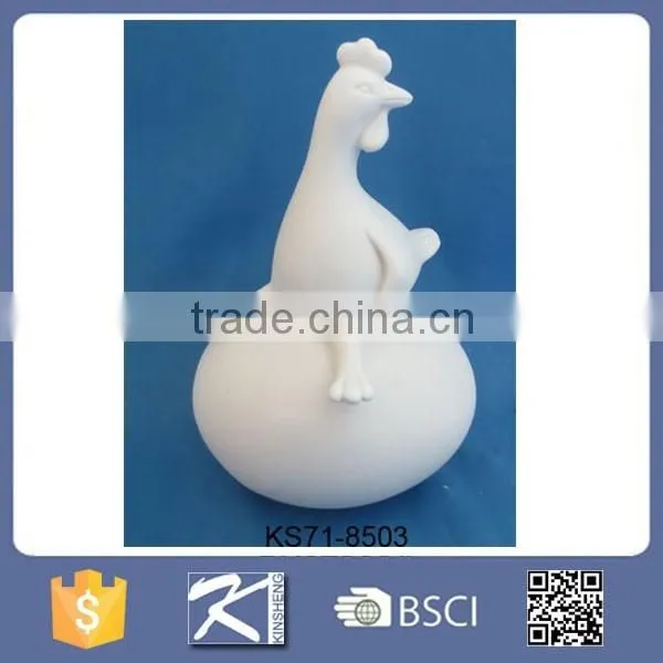Best selling products white decorative ceramic roosters