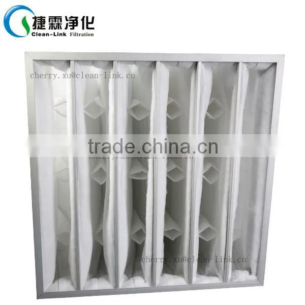 Hot sale Shot sale bag filter media/synthetic fiber pocket filtynthetic fiberglass filter media bag Air Filter air pocket filter