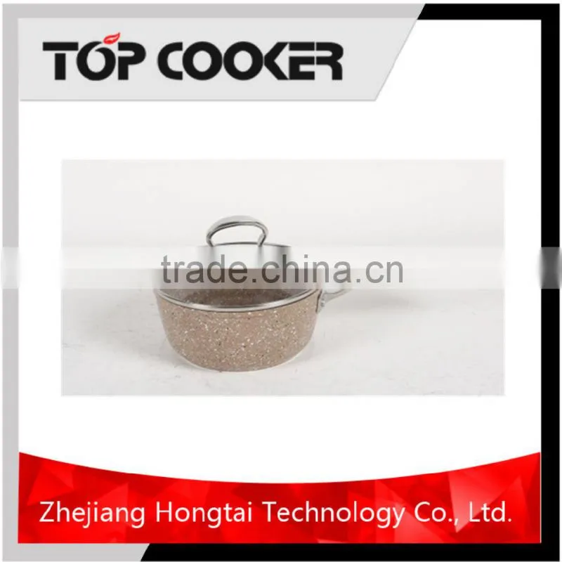 Aluminum forged marble coating pans kitchen cookware pots