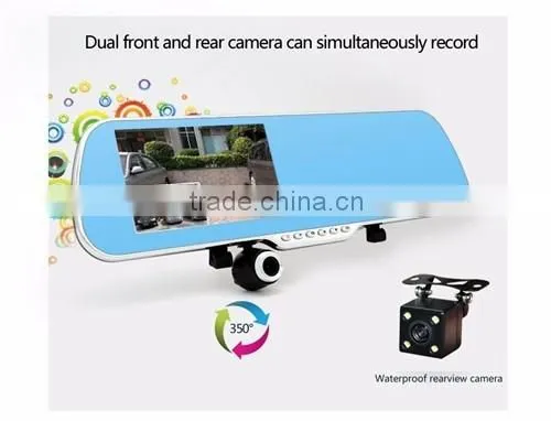 Car Dvr Mirror Rear-View Camera With 5 Inch IPS Mirror Android GPS 1080P Dual Camera Car Video Recorder
