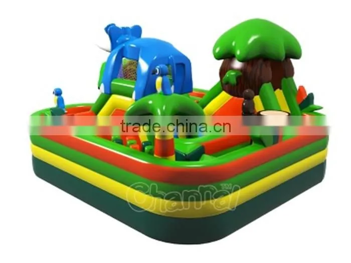 High PVC quality inflatable Jungle slide obstacle course for sale, inflatable kids obstacle playground