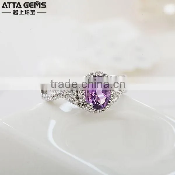 Whloesale 925 silver ring narutal oval rare gemstones ring