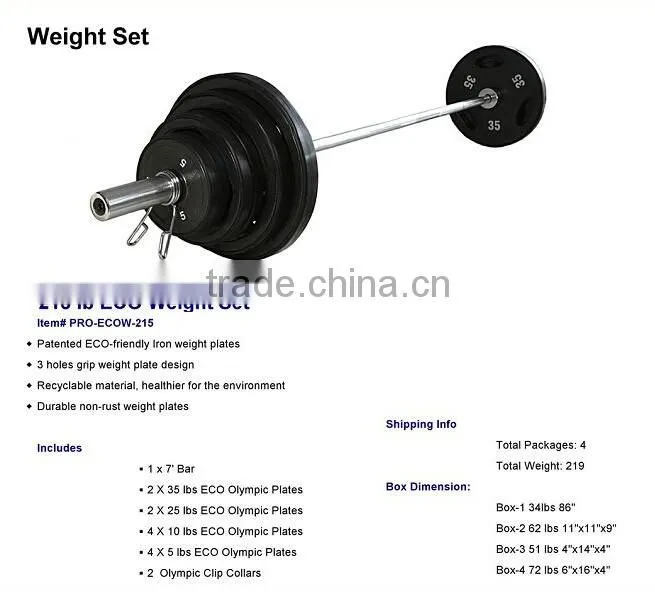 Whosale Olympic custom weight barbell set factory