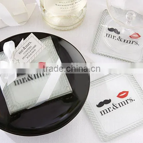 Wedding Favors Chinese Love Design Glass Coaster