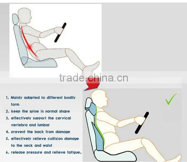 Car head pillow Memory foam core pillow