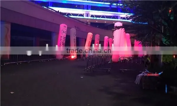 2016 Electric Run Guangzhou color-changing inflatable led decorative pillars, led lighting inflatable columns for sale