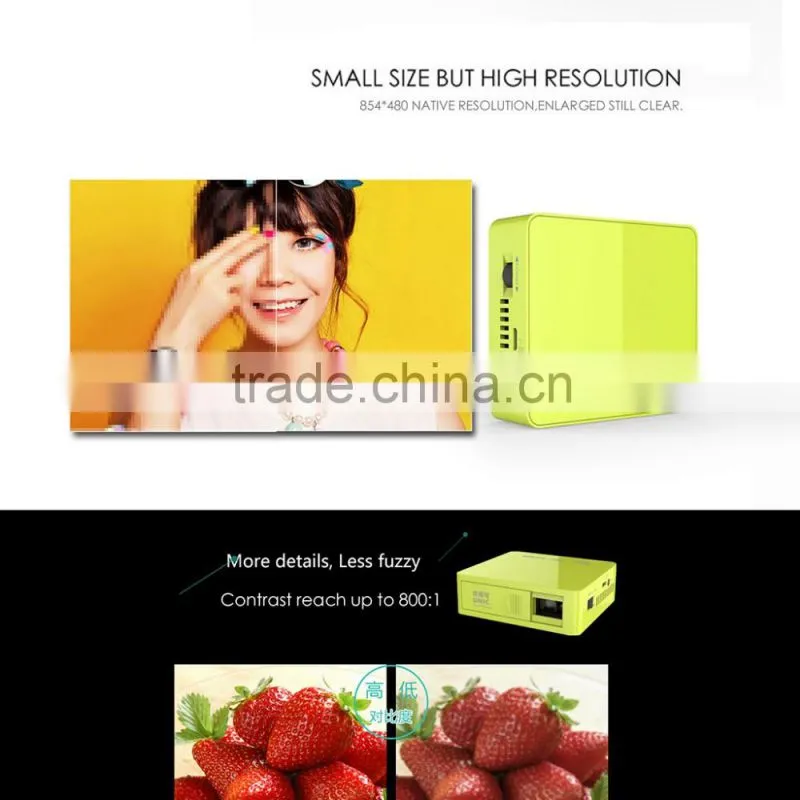 2016 Hottest UC50 Mini DLP Projector HD 1080P 800Lumens 854*480 Mini LED Projector