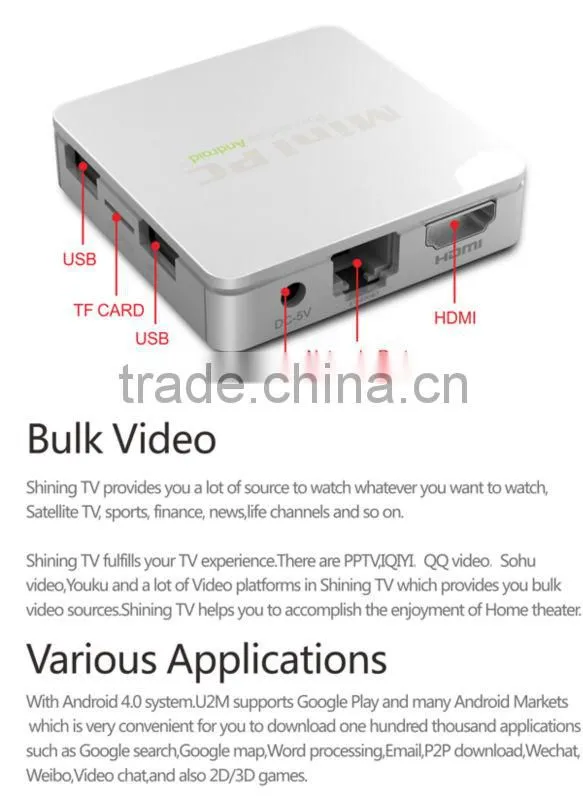 android 4.0 streaming tv box