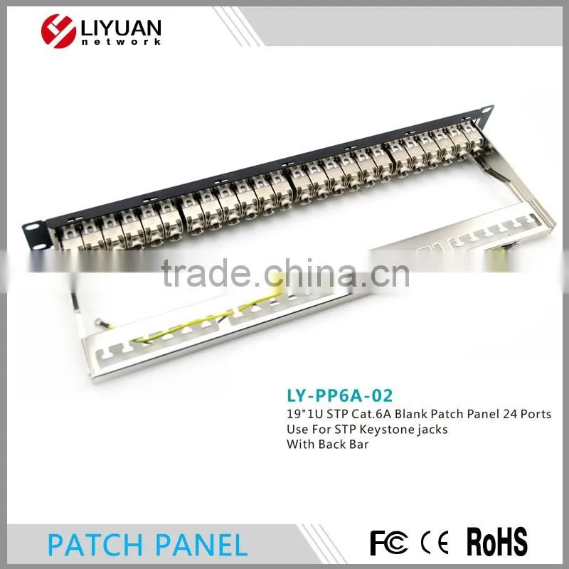 LY-PP6A-02 CAT6A 24 PORT PATCH PANEL RACK MOUNT TUFF JACKS QUALITY! 19" 1U STP Blank Patch Panel With back bar