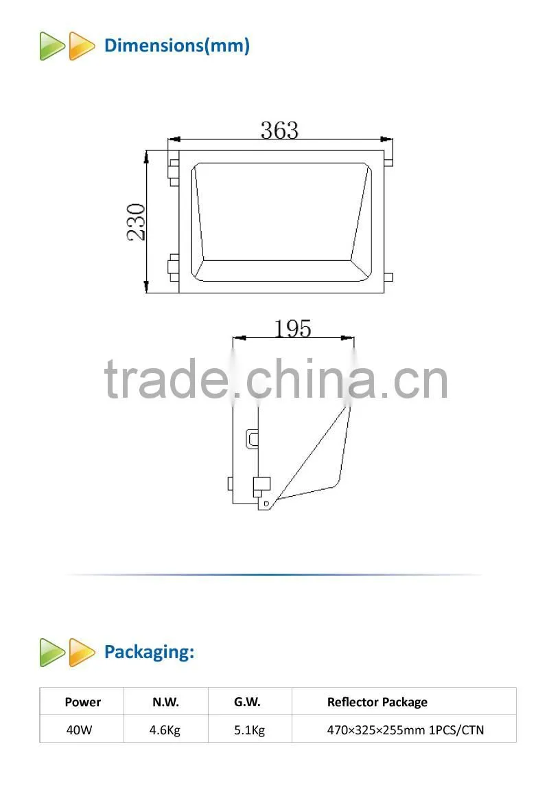 Outdoor UL 40W LED Wall Pack Light