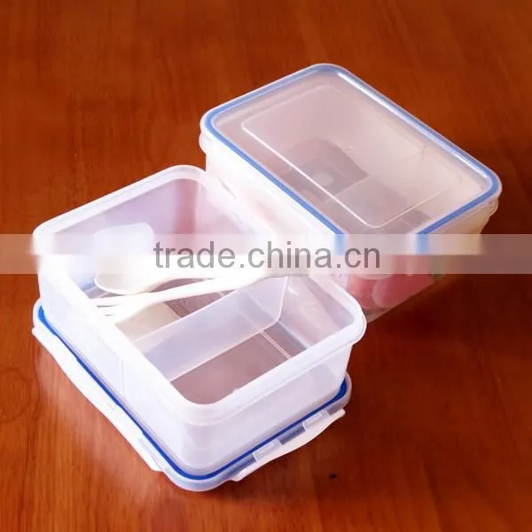 4 sides clip two compartment Leak-Proof plastic food container shantou