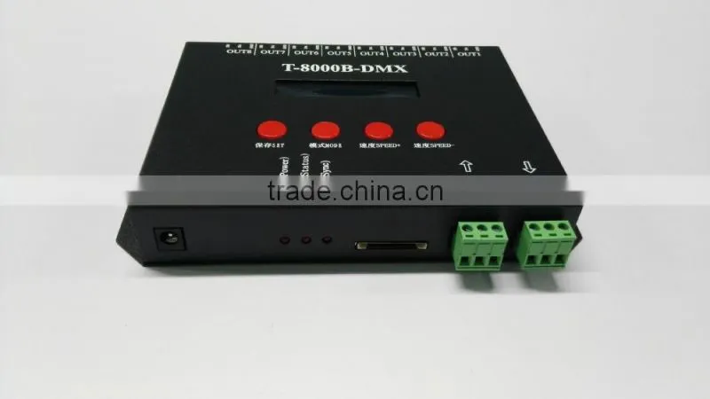 T-8000B DMX SD card controller support standard DMX512 WS2811 with adress writer function