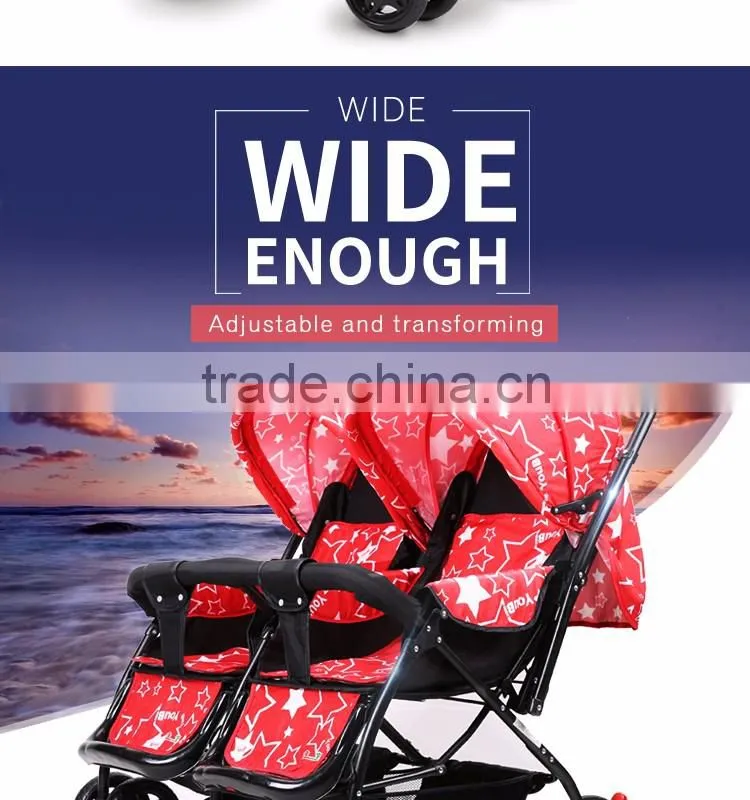 Stainless Steel Frame 600D Oxford Material Best Double Stroller