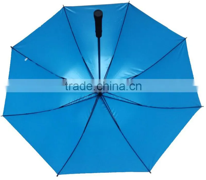 2015 Black Color Coating Blue Golf Umbrella,custom umbrella