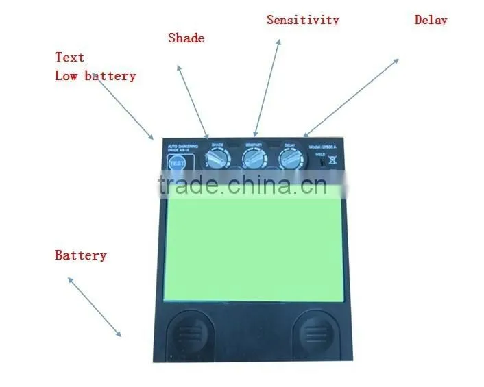 Made in China big viewing area solar automatic welding mask