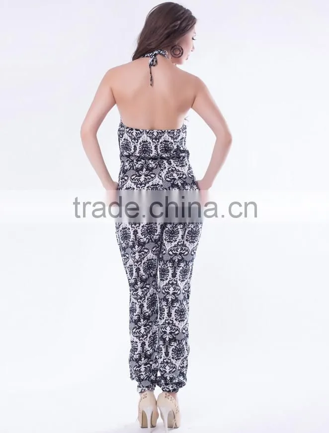 High Quality 2014 New Fashion Bandeau Overall Beautiful Pattern Jumpsuit
