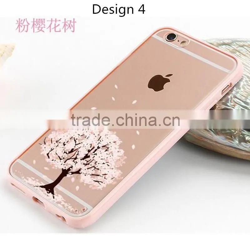 Luxury Acrylic + TPU back cover bumper case for Apple iphone 7 6 6s 6s plus 5 S SE