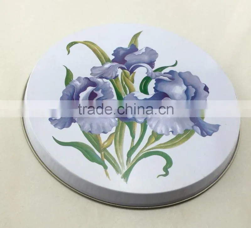 2015 Dongguan Top grade round metal tin serving tray for household