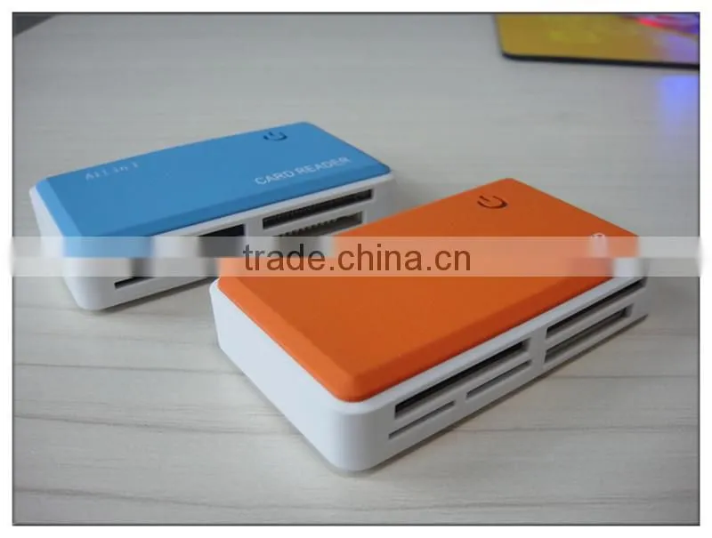 2015 best selling all in 1plastic colorful card reader writer with 4 ports(OS-CR114)