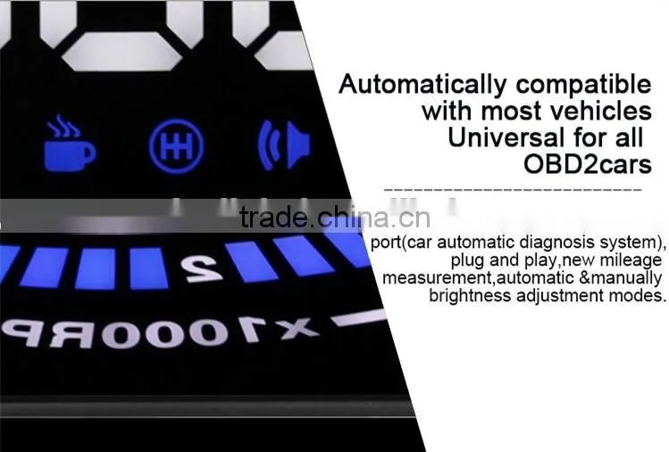 5'5 E300 Car HUD Head Up Display Speed, RPM, Water Temp,E300 HUD Fuel Consumption Speed, Throttle Angle, OBD2, OBDII Interface