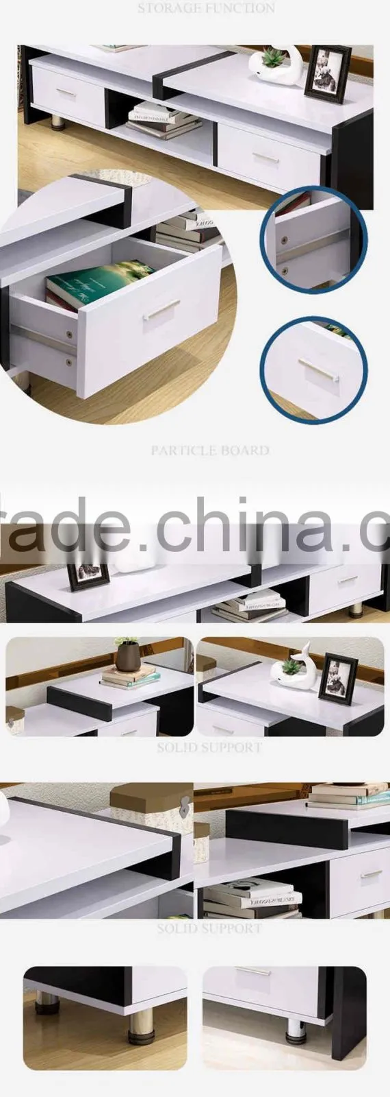 White and black modern tv stand