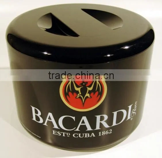 large capacity havana club round plastic ice bucket with lids
