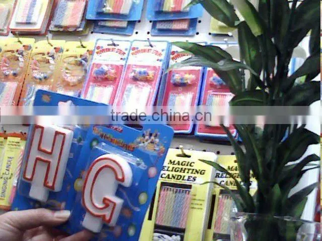 Wholesale A-Z Outline Alphabet Candle, available in A B C D E F G ...Y , 26 letter candle Kids Birthday Partyware Party Supplies