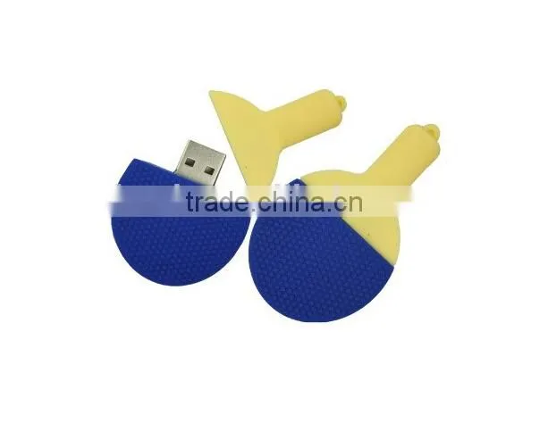 8GB Soft PVC table tennis bats shaped usb flash drive gift 100% real capacity usb flash disk memory USB 2.0 with key chain