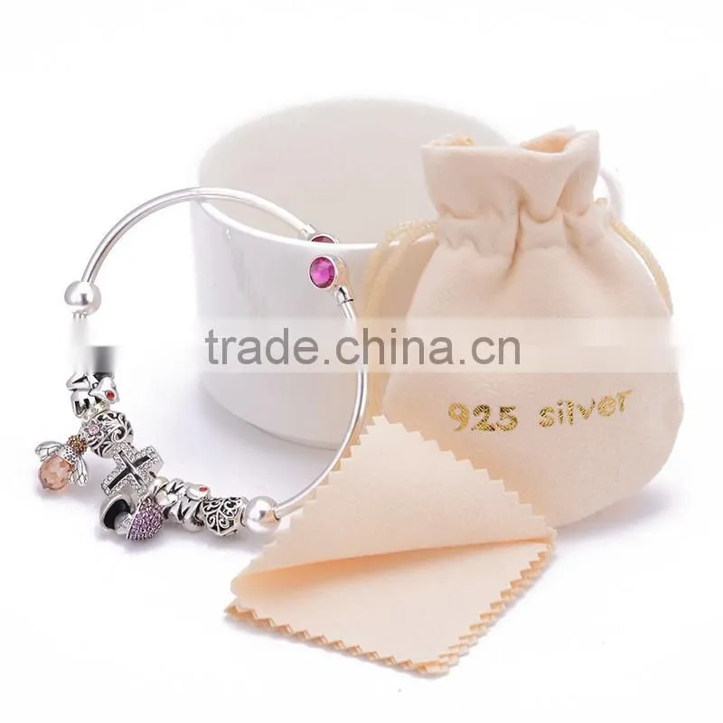 Cheap Safety Chain 925 Silver Round clasp Pave stones New Jewelry for Woman Bracelet s925 Logo gemstone silver jewelry A008