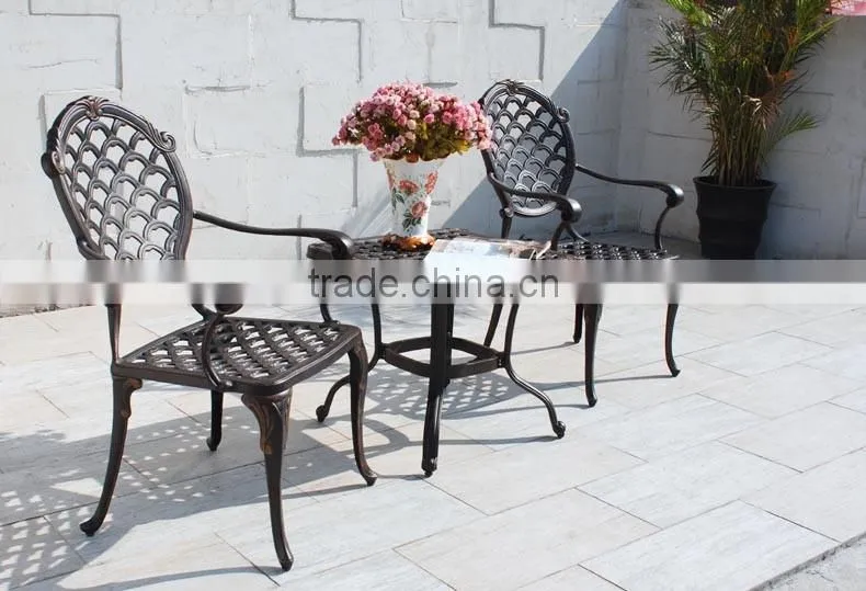 New Design Patio Furniture Cast Aluminum Bistro Table Set Outdoor Furniture