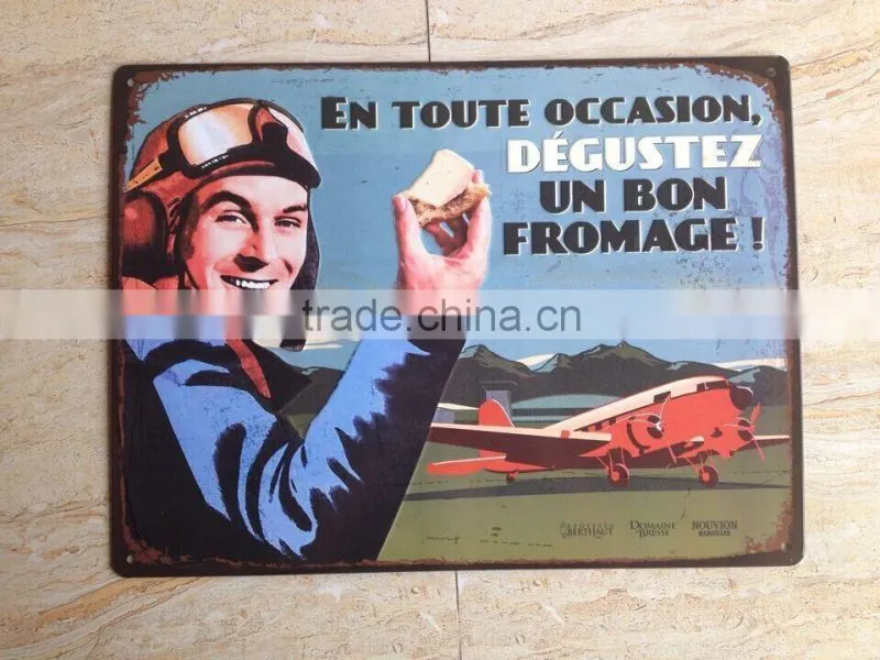 advertising vintage custom embossed tin sign