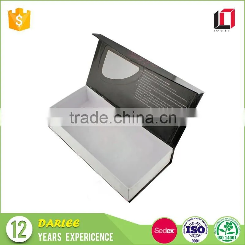 Professional OEM custom logo printed magnet false eyelashes packaging box with clear window
