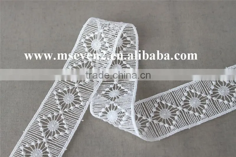 unexceptionable 3.5cm in white color crochet lace trim embroidery polyester lace trim indian saree border lace trim