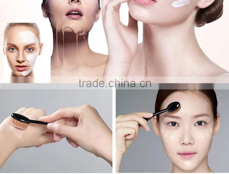2016 New Professional Facial Makeup Brushes Toothbrushes Shape Oval Foundation Brushes