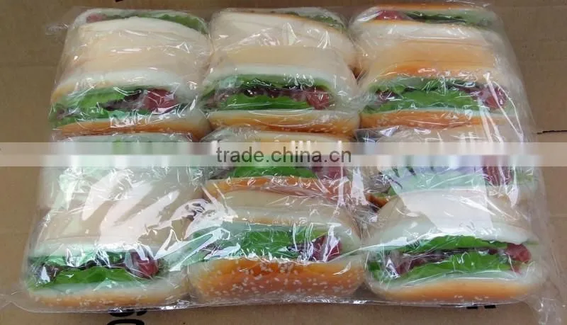 Artificial sandwich model for restaurant display | Plastic cakes 3D fridge magnet | Yiwu Sanqi Crafts - Fake food manufacturer