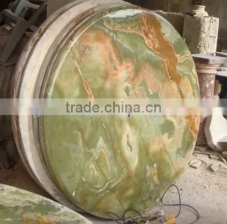 A GRADE DARK GREEN ONYX TABLE TOPS COLLECTION