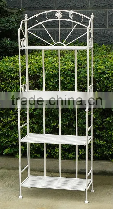 3-tier folding iron decorative corner flower stand