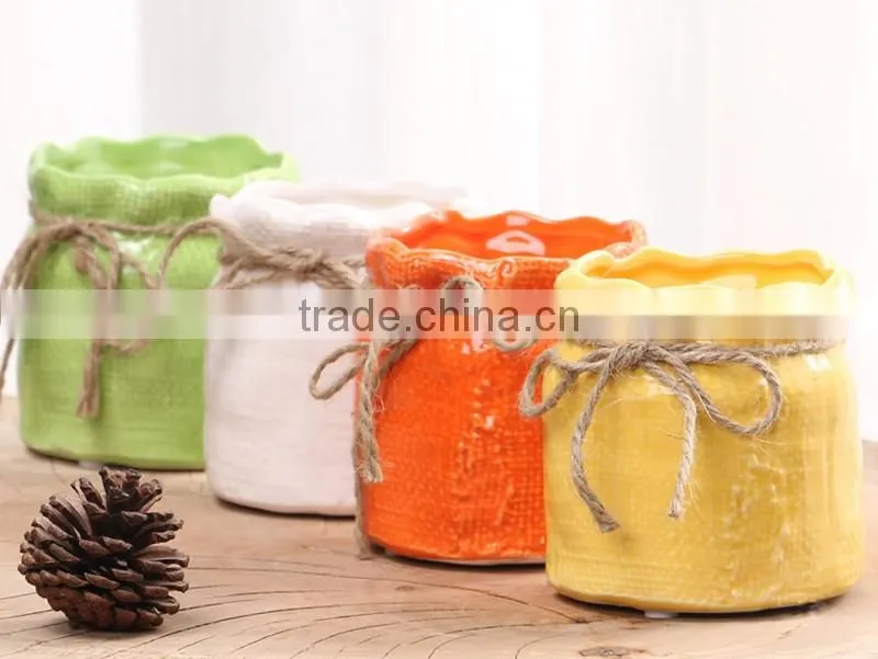 New design handmade small colorful ceramic succulent pot