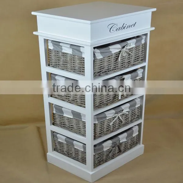White Handcraft wicker/willow kitchen cabinet basket