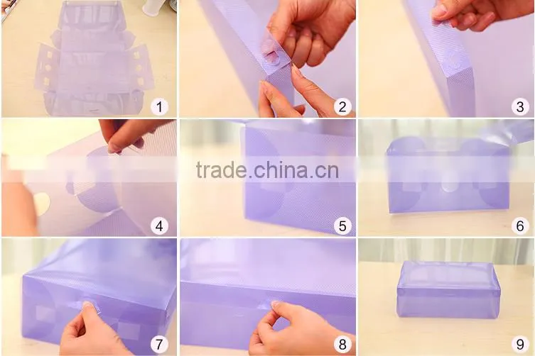 Q1126 wholesale colorful plastic shoes storage box