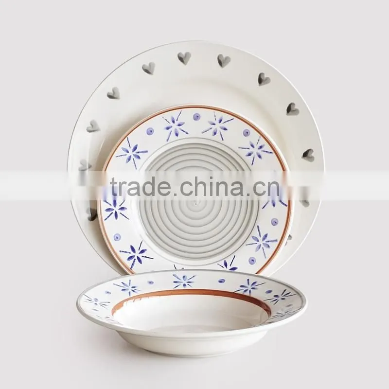 16pcs stoneware dinnerware set with handpainted flowers,handpainting dinner set,ceramic tableware set with handpainting