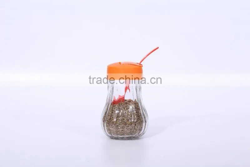 6oz Clear Glass Spice Jar with Decorative Screw Top Lid Plastic Spoon