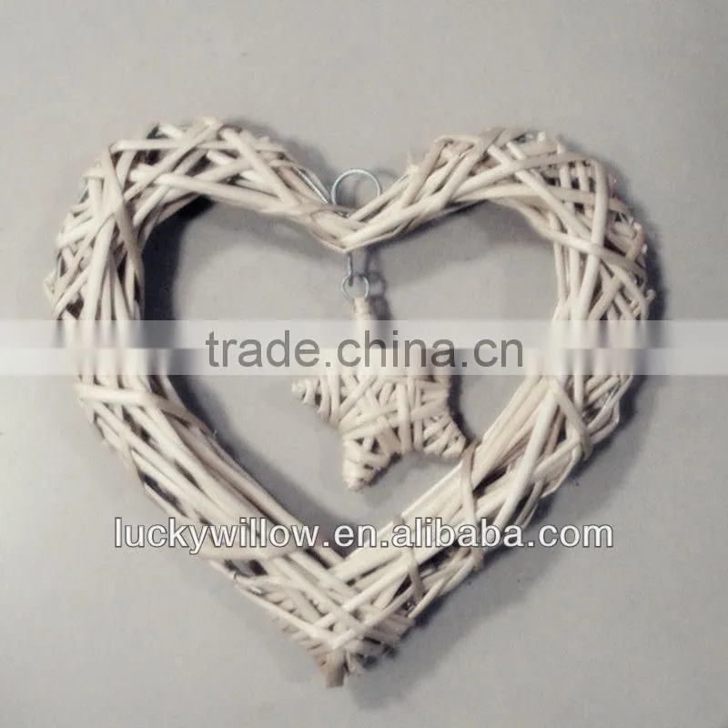willow decorative basket heart-shaped knitted christmas decorations
