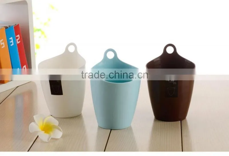 pure color plastic round trash can /ash-bin/plastic waste container for home use
