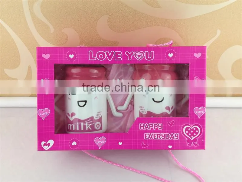 ceramic funny design couple mugs hand in hand 2pcs in gift box