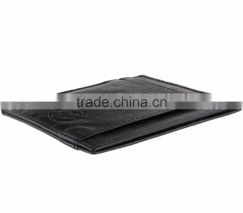 RFID Blocking Minimalist real Leather Slim Front Pocket money clip